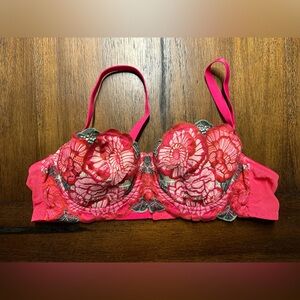 Adore Me Floral Lace Underwire Bra - Pink- size 30 B